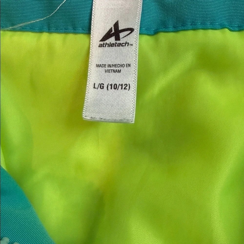 Athletech Girls Teal and Neon Yellow Sequin WinterJacket Size L (10/12)